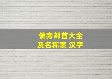 偏旁部首大全及名称表 汉字